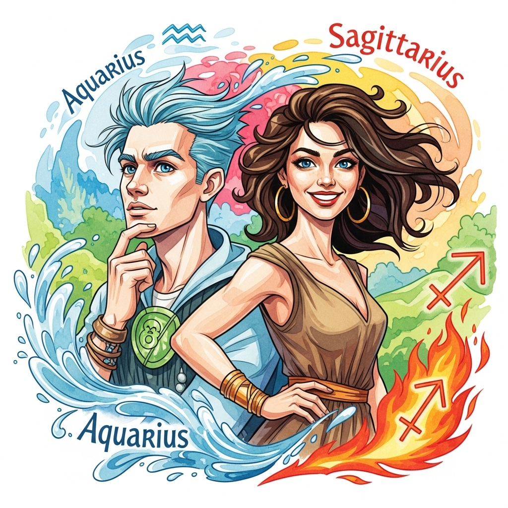 Aquarius Man & Sagittarius Woman